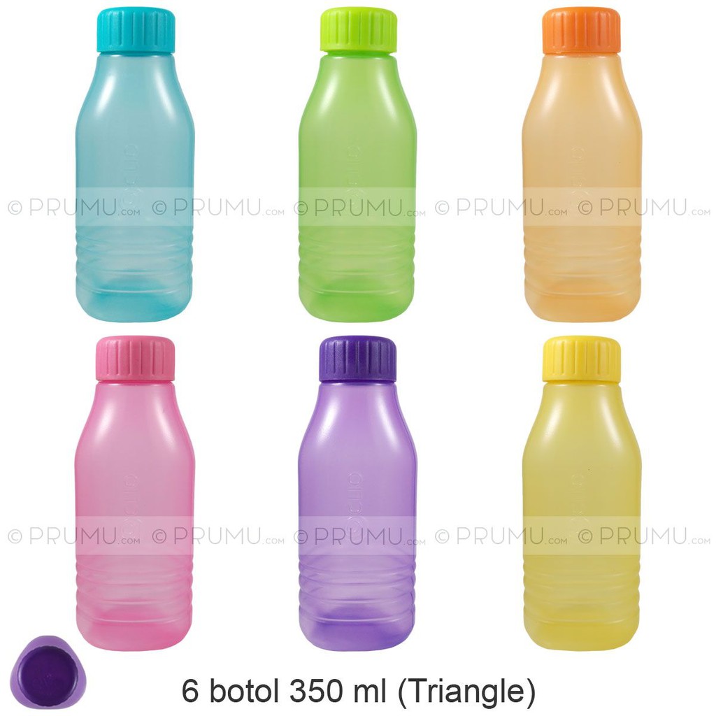 6 Botol Minum Evo 350 ml TRIANGLE Segitiga - Souvenir Ultah - Souvenir Ulang Tahun Anak