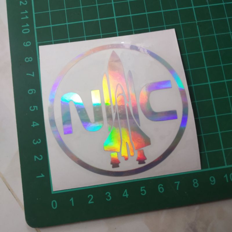 

sticker NC Nasa Crew Hologram cutting stiker