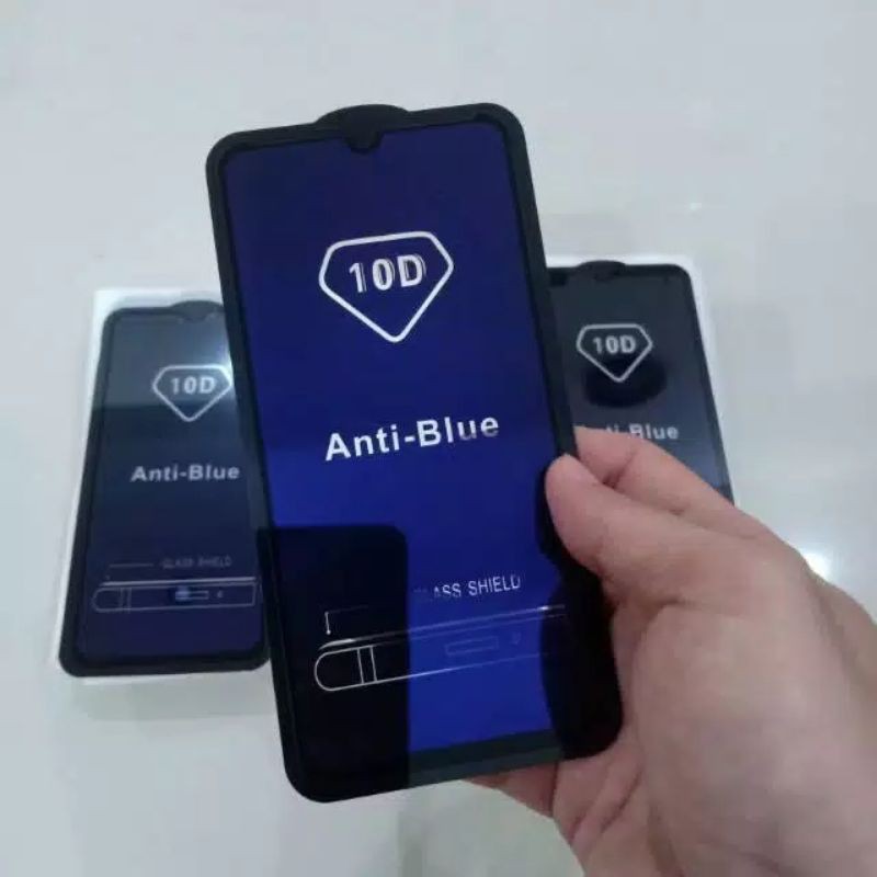 Tempered glass full antiblue Redminote 4/4X/5/5A/5A prime/5pro/6 pro/7/7pro/8/8pro/9/9 pro/10/10s/10pro/POCO X3/POCO X3 NFC/POCO X3 PRO