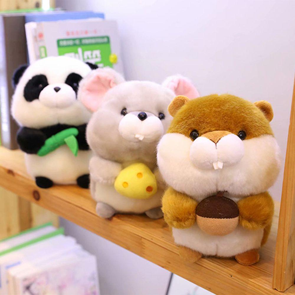 Quinton Panda Plush Doll Mini Lucu 1PC Hewan Kecil Dekorasi Rumah Boneka Hewan Kucing Plushie Masa Kini Tupai Panda Mainan Mewah