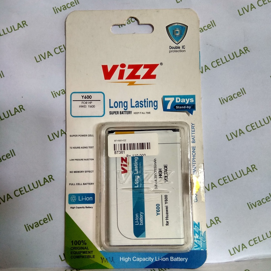Baterai Vizz Huawei Y600 Original Vizz