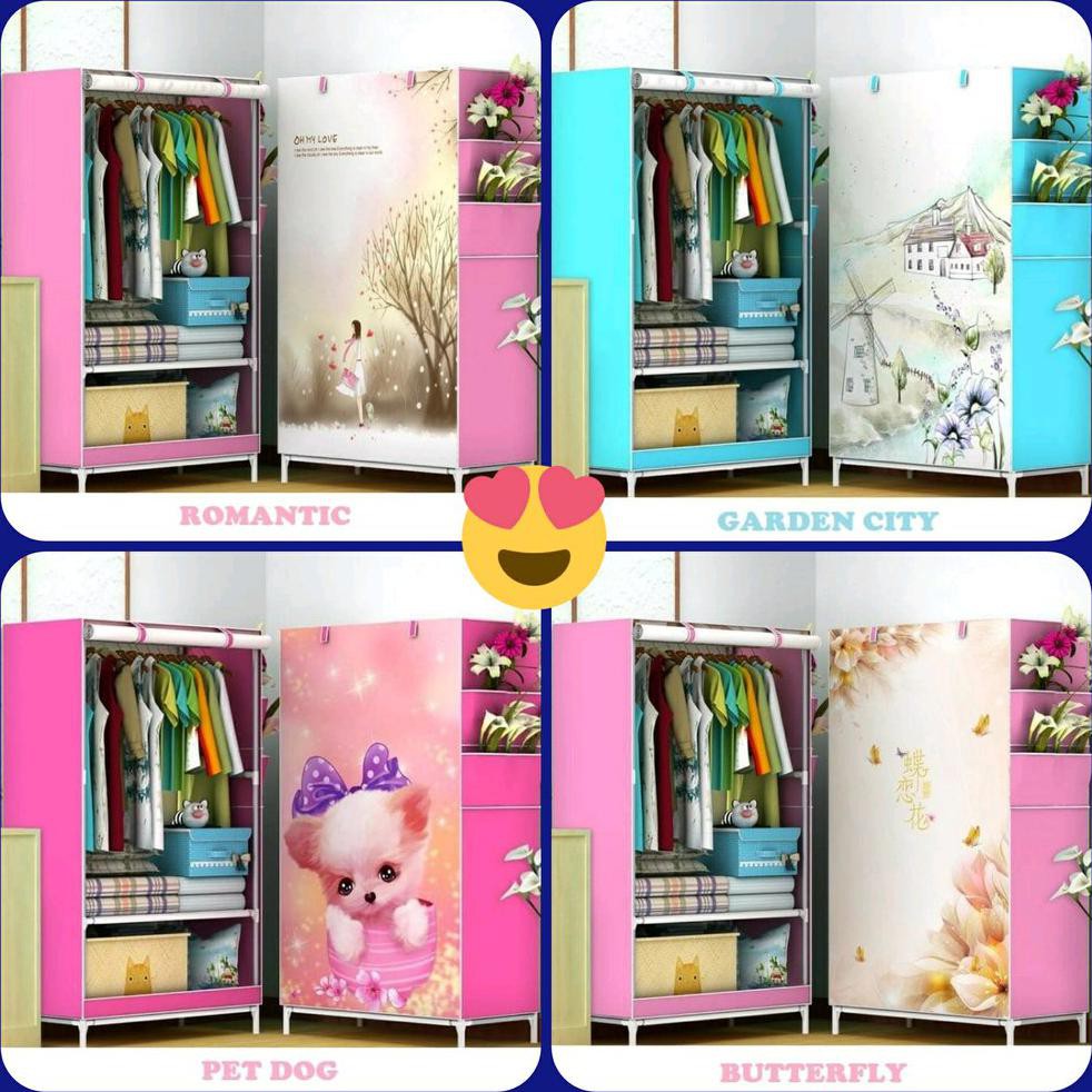 Lemari Pakaian Single Rak utk simpan Baju Jilbab Gamis Selimut Tas Boneka Mainan Anak dan Bayi