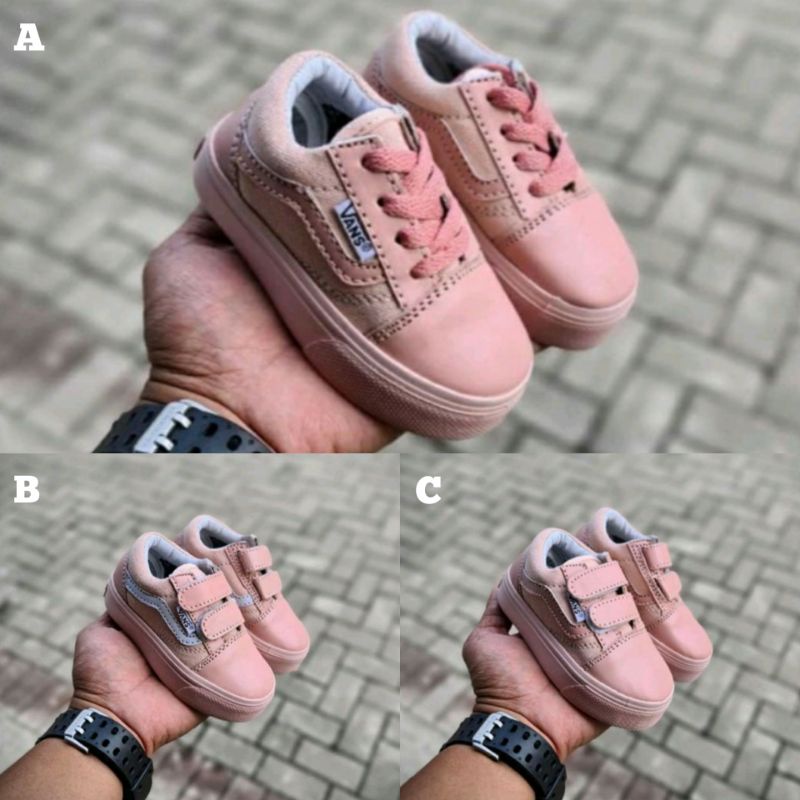 SEPATU ANAK PEREMPUAN VANS OLDSKOL PEACH PEREKAT DAN TALI MURAH