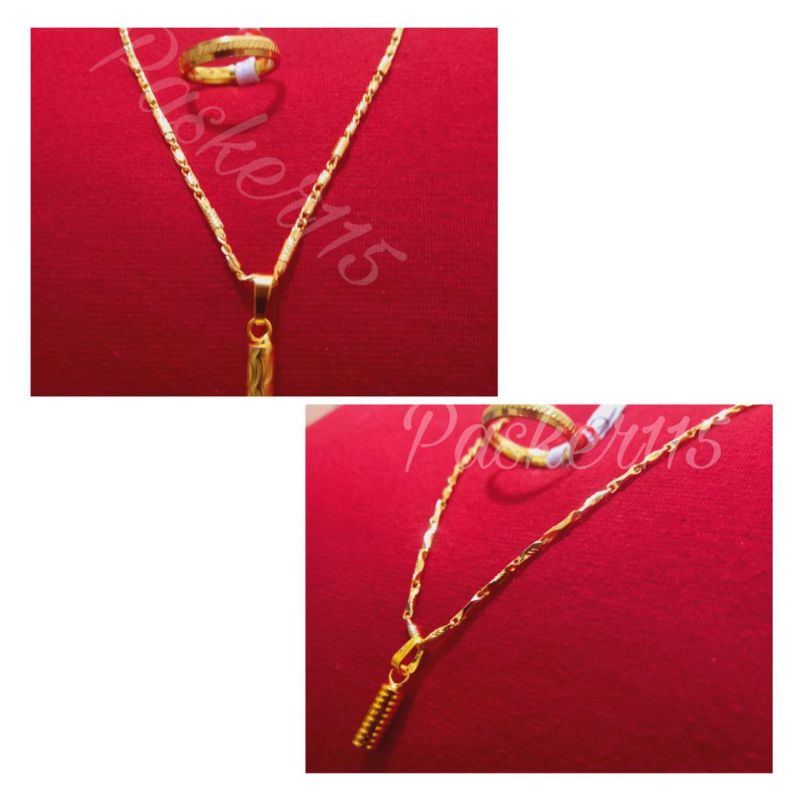 kalung liontin motif lintir free cincin emas kadar muda asli titanium