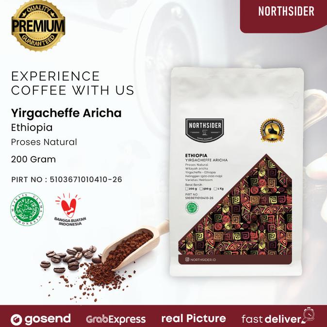 

BIJI KOPI ARABIKA ETHIOPIA YIRGACHEFFE ARICHA NATURAL 200GR NORTHSIDER