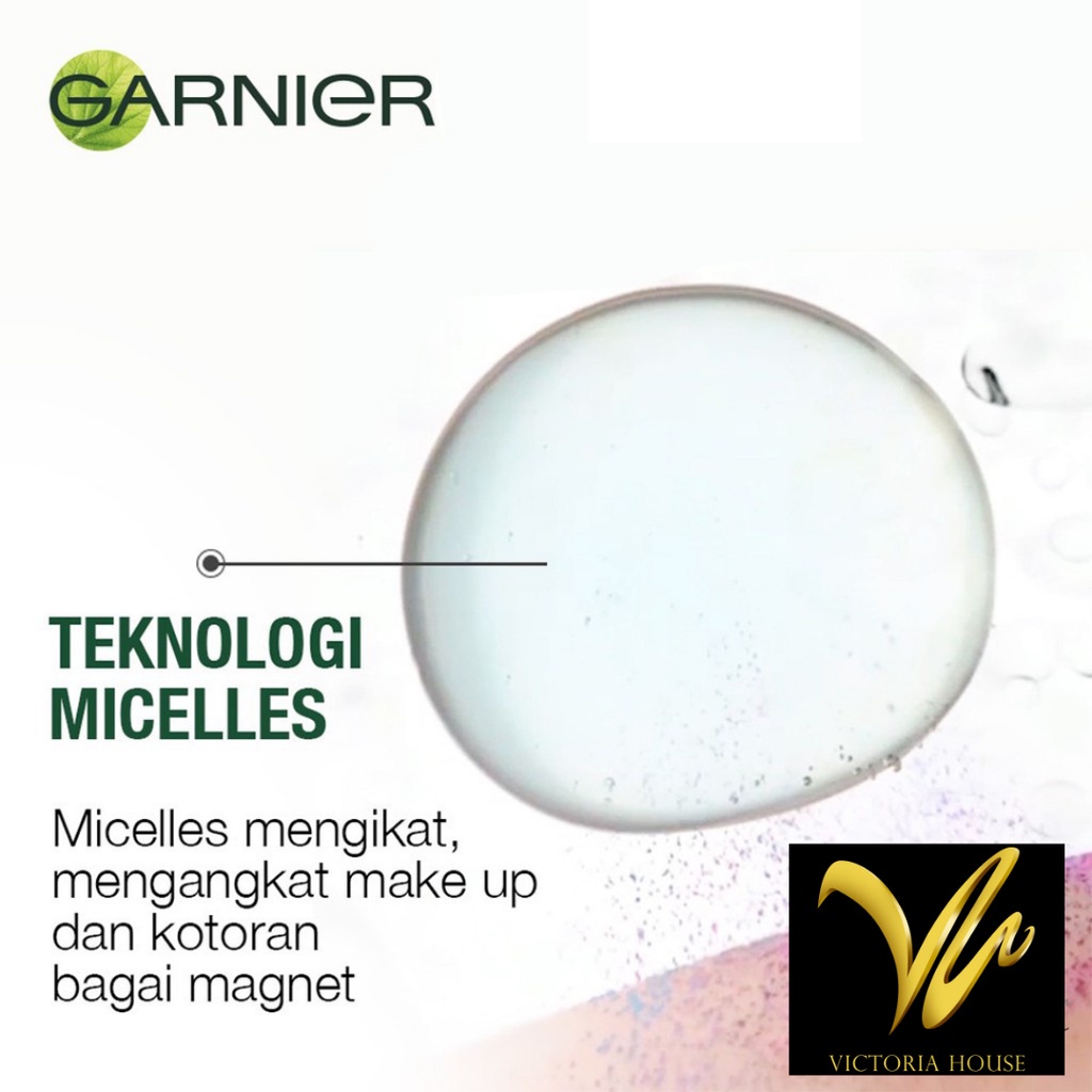 Garnier Micellar Water Pink Blue Biru Bi-phase Oil Vit C Kuning Rose Water 125ml (KIM), Ukuran GARNIER Micellar-W