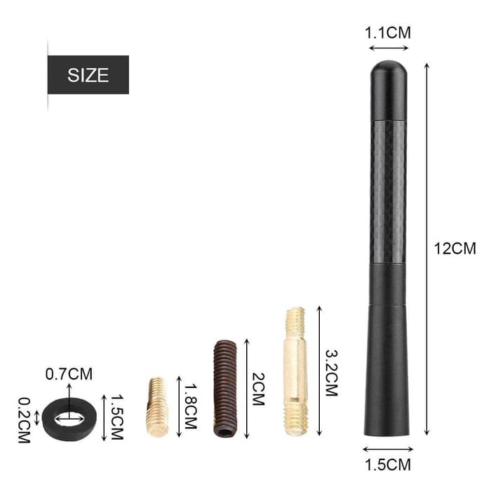 ANTENA CARBON UNIVERSAL 12 CM