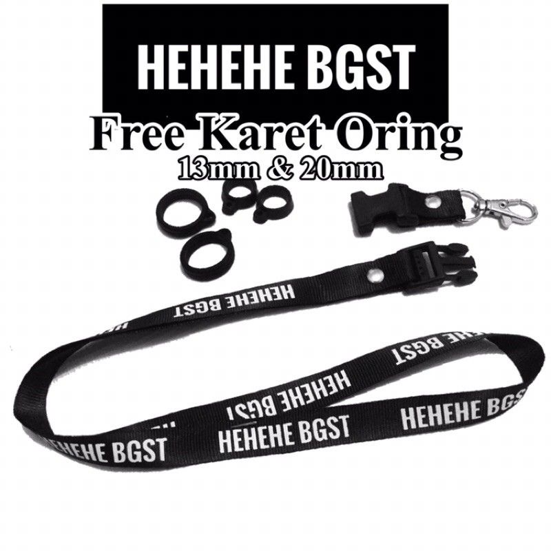 

Lanyard HEHEHE BGST tali lanyard DISTRO gantungan kunci name tag id card kartu nama / tali lanyard gantungan leher