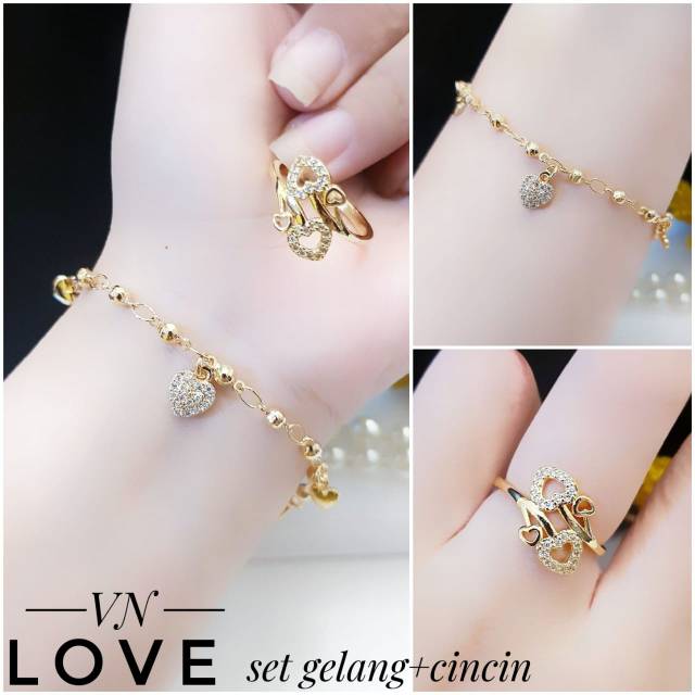 Xuping set peehiasan lapis emas 24k 2801h