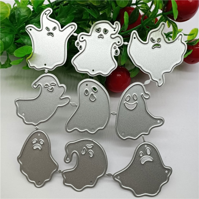 Cetakan Stensil Cutting Dies Motif Halloween Bahan Metal Baja Karbon Untuk Scrapbook / Craft Cr