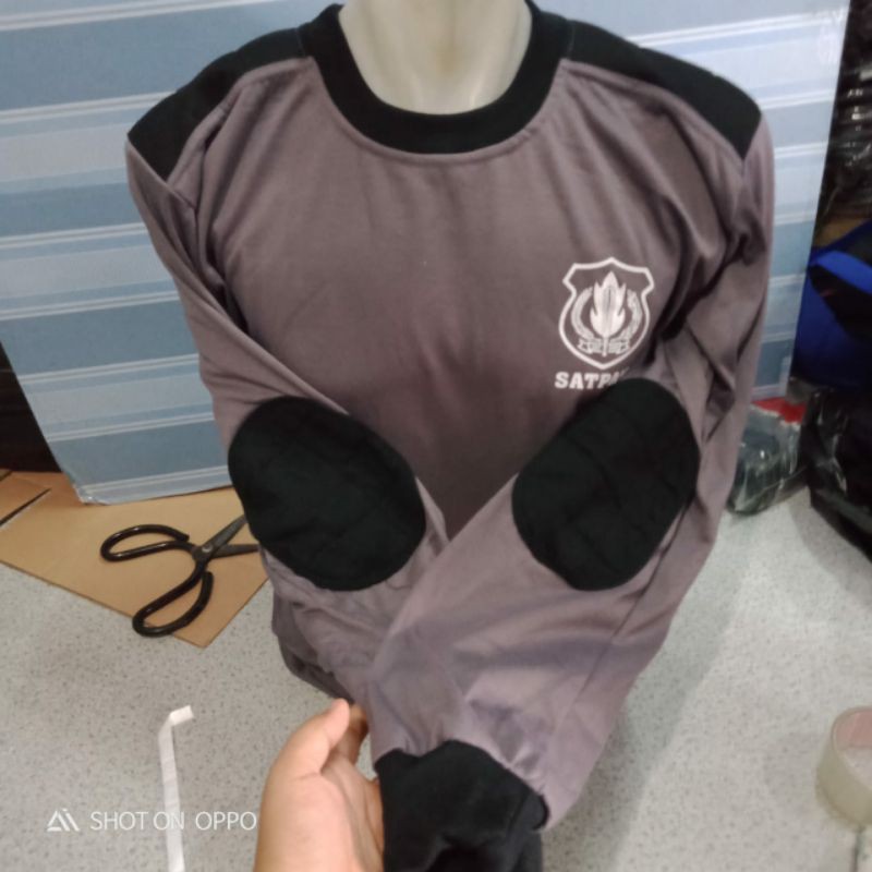 KAOS SATPAM LENGAN PANJANG TERBARU-KAOS SATPAM COKLAT LENGAN PANJANG