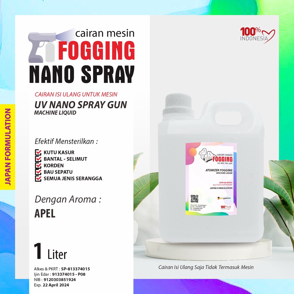 Cairan Mesin Fogging Nano Spray Aroma Segar 1 Liter kemasan Jerigen