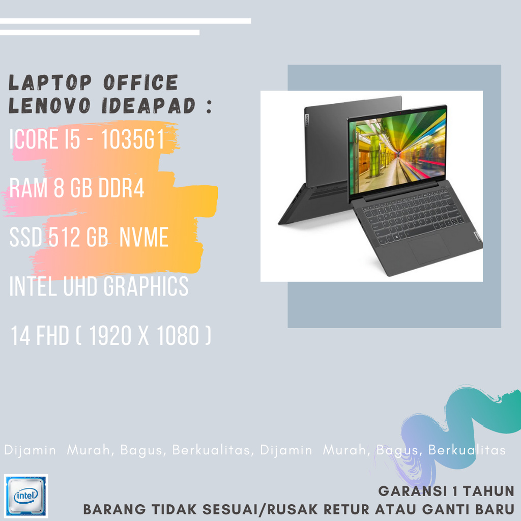 LAPTOP OFFICE LENOVO IDEAPAD I5 1035G1 8GB SSD 512GB E111