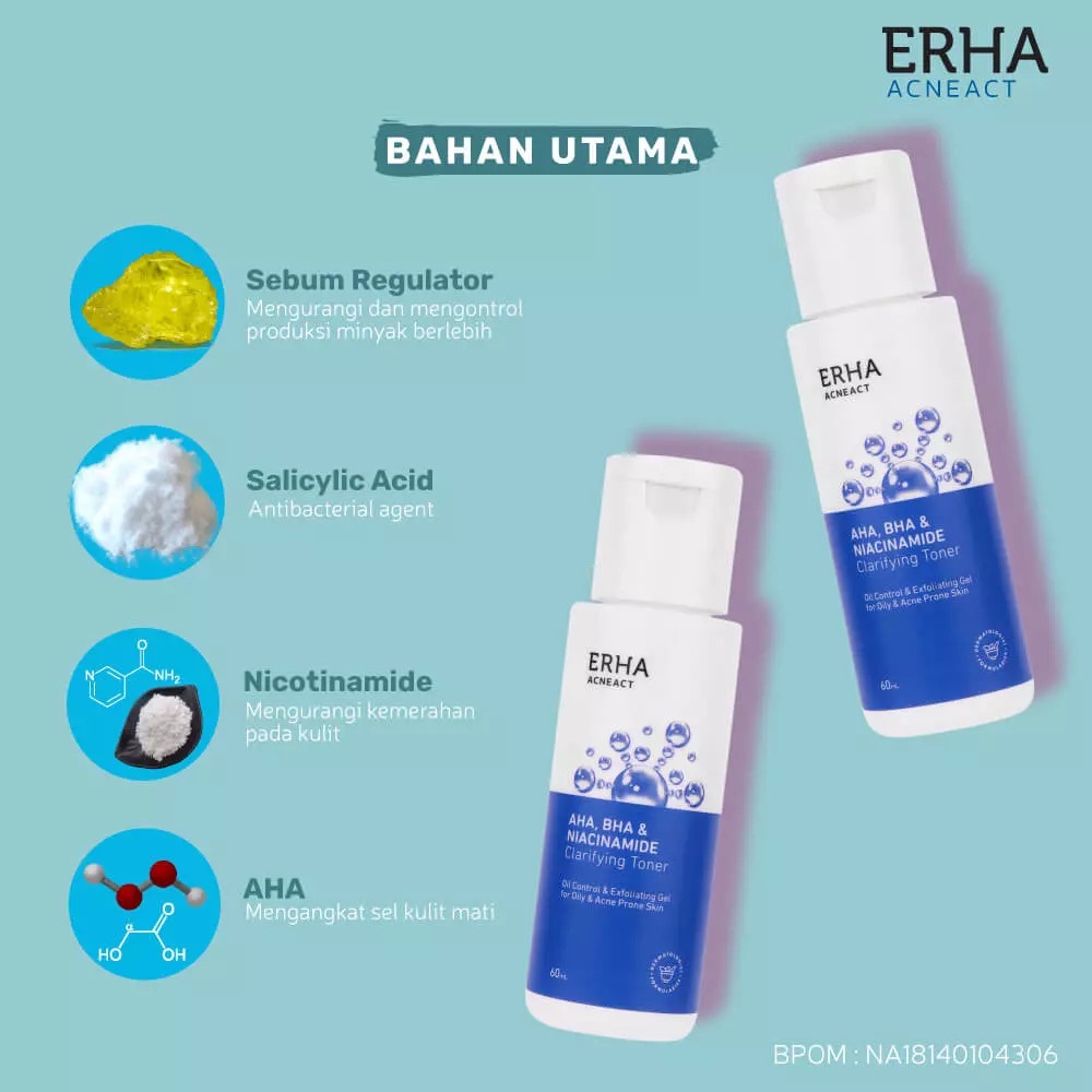 erha21 Acne Care Lab Acne Clarifying Gel 60ml - Toner Jerawat / Erha