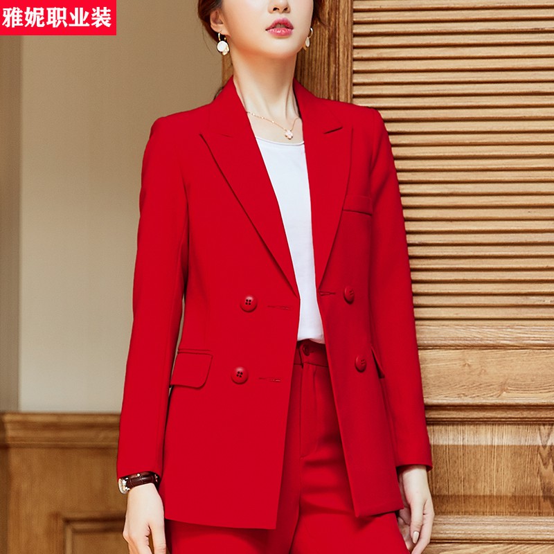 red professional dress