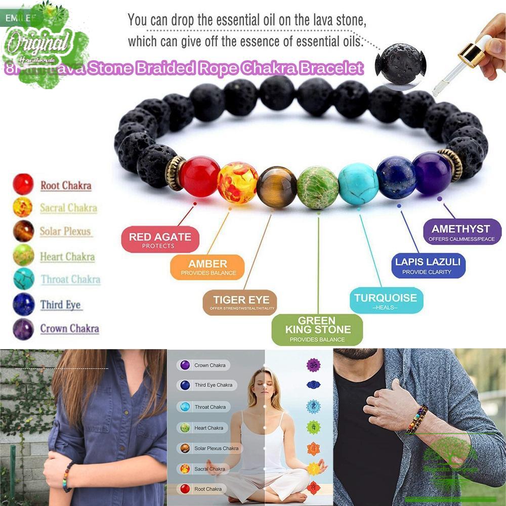 Rajarta Reiki 8Mm Bead Healing Balance Amethyst Tiger Eye 7 Chakra Bracelet