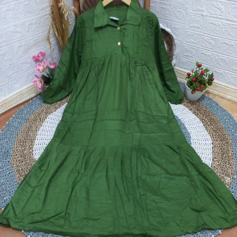 Baju Gamis Wanita Syar'i Muslim Remaja Sabinna Gamis Modis Wanita Lebaran 2021 Terbaru-Rayon army