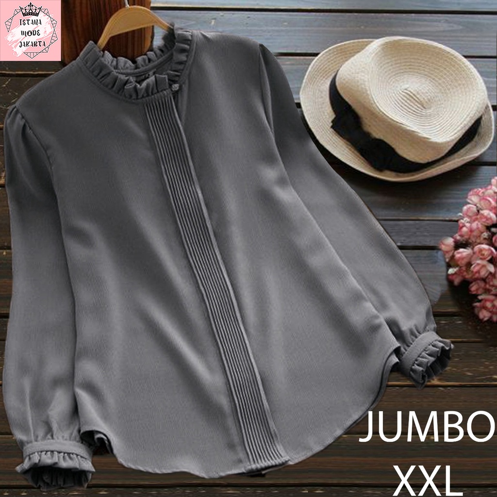 ISTANA MODE JAKARTA Lilac Jumbo baju atasan wanita terbaru blouse korean style blouse wanita lengan panjang-4
