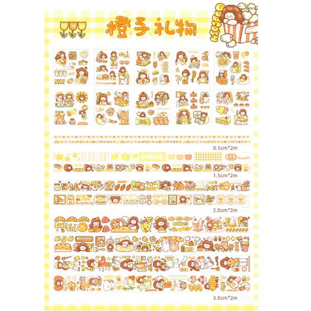 [Elegan] Set Stiker Scrapbooking Karakter Kartun 20pcs Bear Bunny Kelinci Hewan Anak Perempuan Laki-Laki Pola DIY Diary Album Foto Alat Tulis Stiker Hias