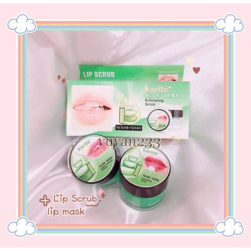 PROMO!!!PAKET LIP SCRUB+LIP MASK ALOEVERA KARITE