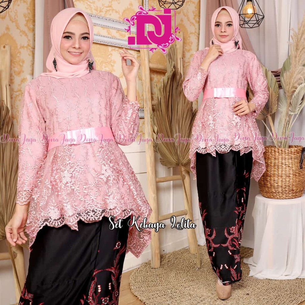 busana kebaya wanita stelan tulle lolita