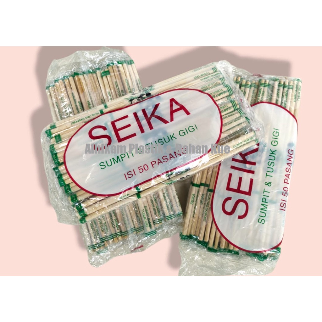 Sumpit Bambu + tusuk gigi isi 50 pasang - Sumpit Seika