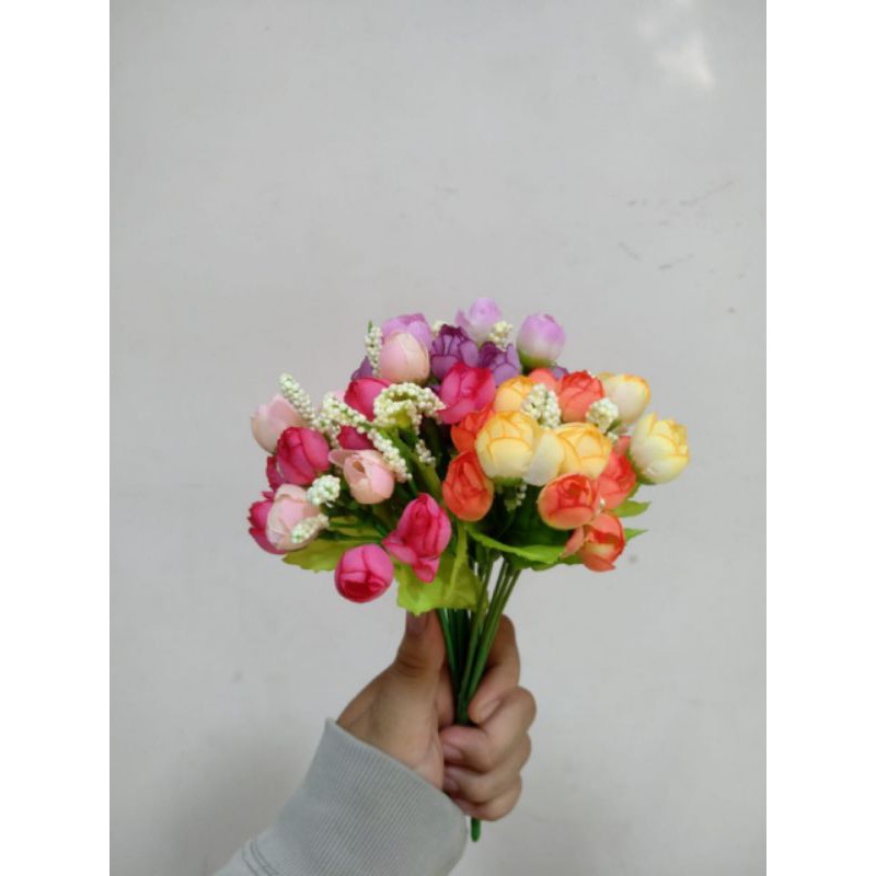 Bunga Mini Kelereng/Kelereng Kuncup Mini Artifacial