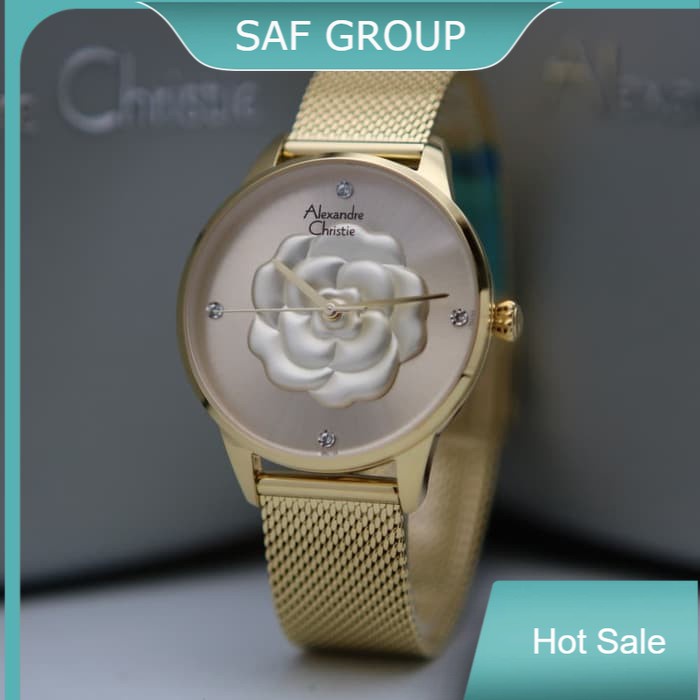 JAM TANGAN WANITA ALEXANDRE CHRISTIE AC 2723 / AC2723 FULL GOLD ORIGINAL by plp