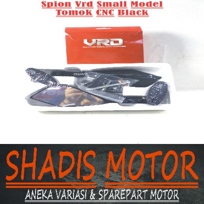 Spion Motor Merk VRD Small Model Tomok Bahan CNC Warna Hitam Spion Variasi Motor