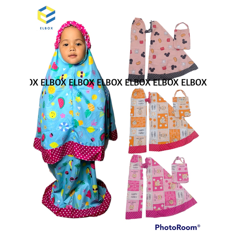 ELBOX MUKENA ANAK KARAKTER 6-12 TAHUN / MUKENA ANAK/ MUKENA JUNIOR/ MUKENA 6-12 TAHUN