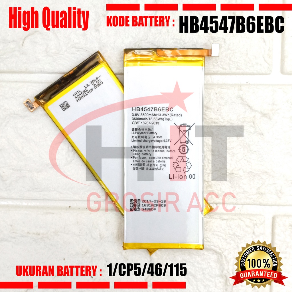 Baterai Battery For Huawei Honor 6 Plus HB4547B6EBC PE-TL20 PE-TL10 PE-CL00 PE-UL00