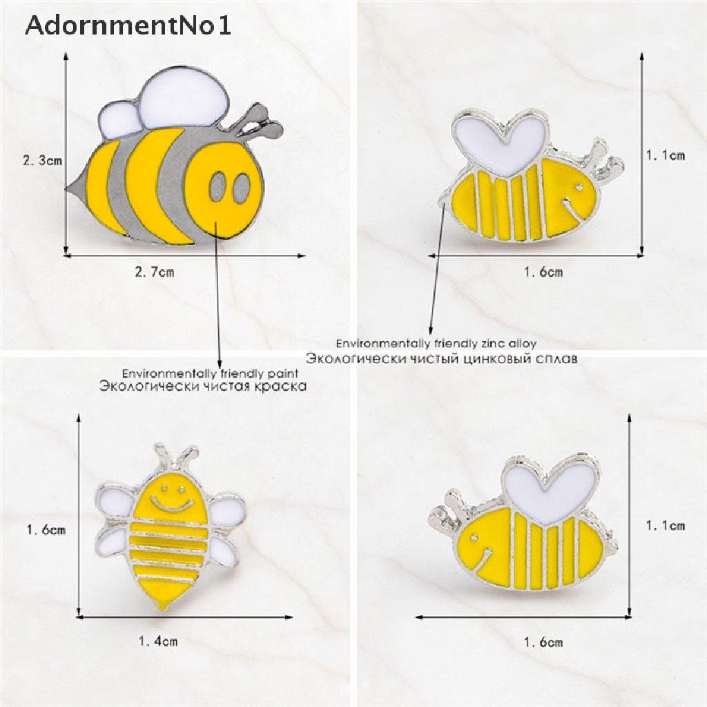 (AdornmentNo1) 4pcs / Set Bros Pin Enamel Bentuk Lebah Untuk Aksesoris Pakaian