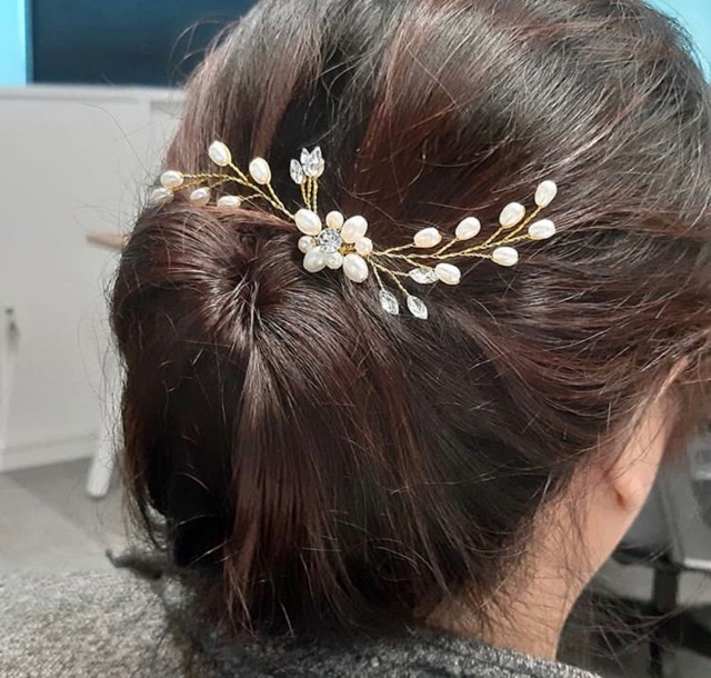 Vintage Wedding Pearl Flower Hairpin Jepitan Rambut Bridal - WD 004