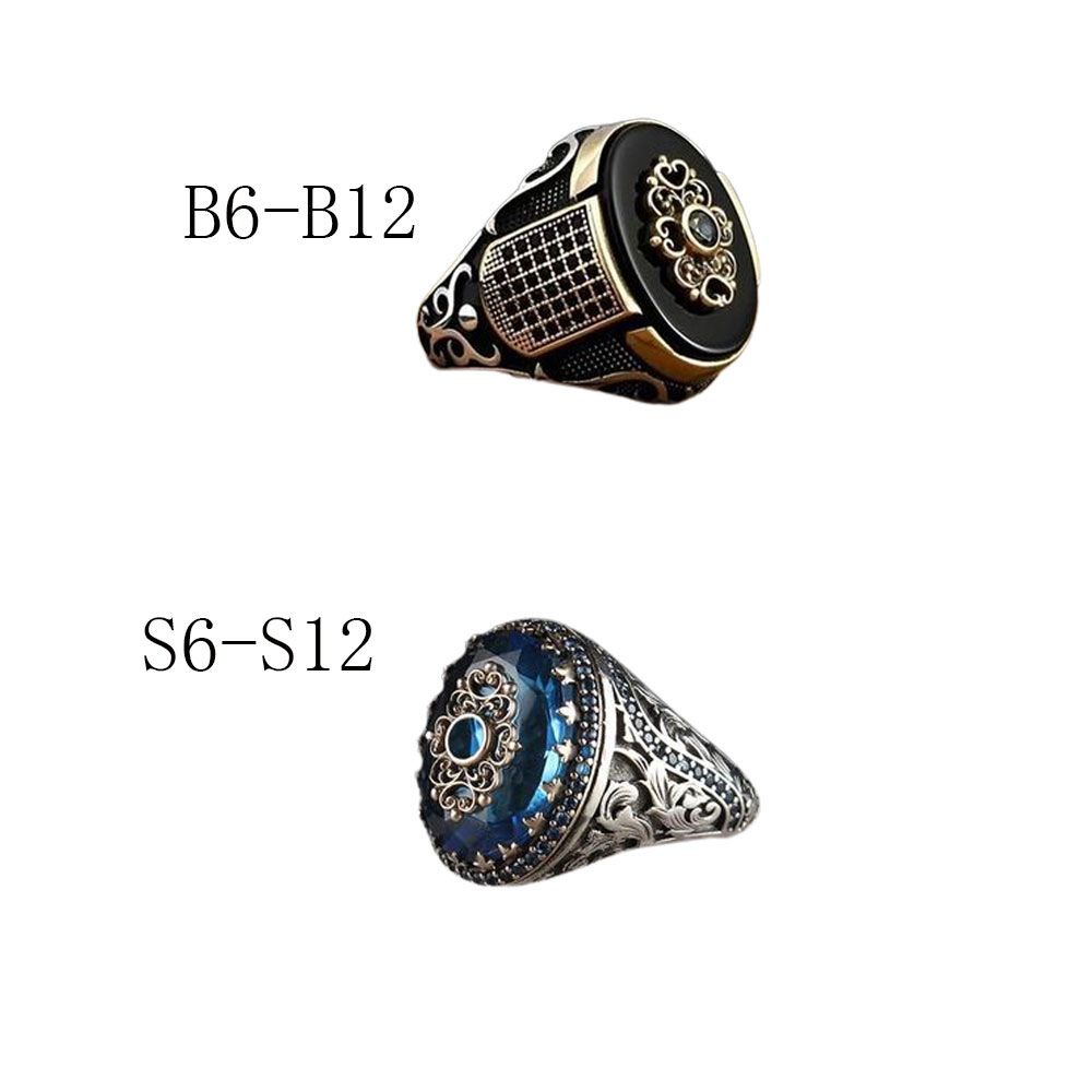 ROW New Closed Ring Jewelry alloy Retro Fashion Black And Silver Multi-size Man Two Kinds/Multicolor