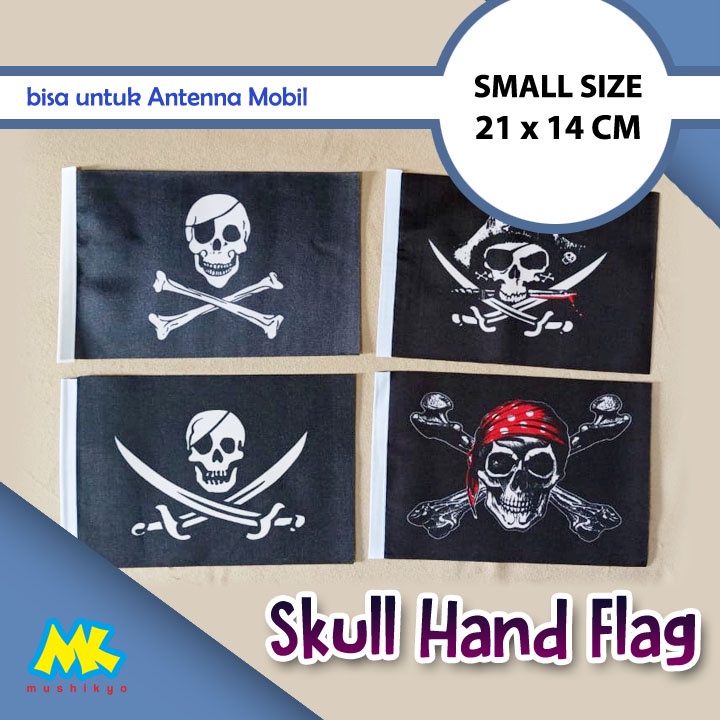 Hand Flag Jolly Roger / bendera kecil tengkorak / car antena flag