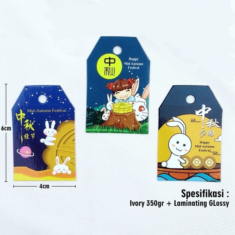 

(20pcs) hang tag festival mooncake/tag label kue bulan /penghias kotak hampers souvenir