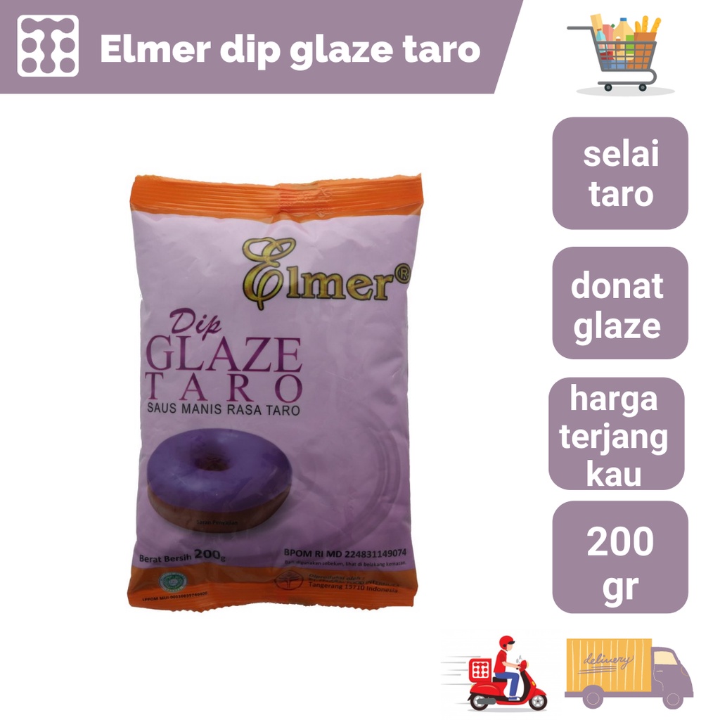 

Elmer Dip Glaze Taro 200 Gram / Topping Donat