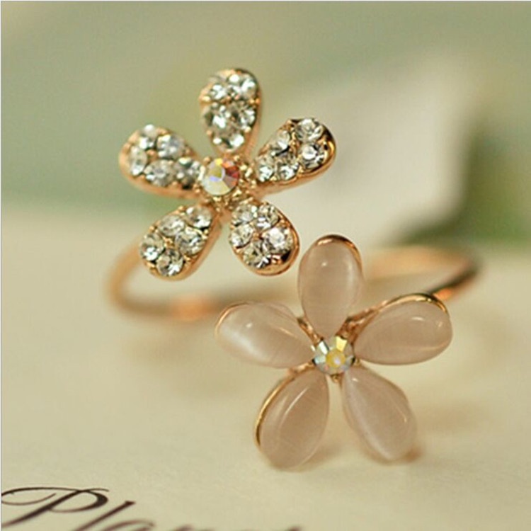 Cincin Bunga Double Daisy Model Korea Terbaru