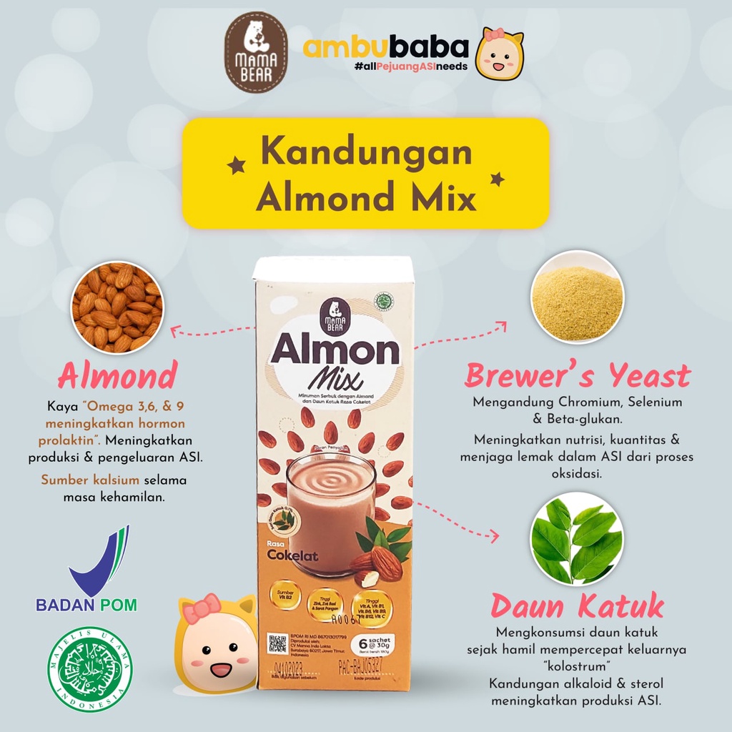 Almon Mix Mamabear Mama Bear Rasa Cokelat Taro Alpukat caramel coffe latte strawberry