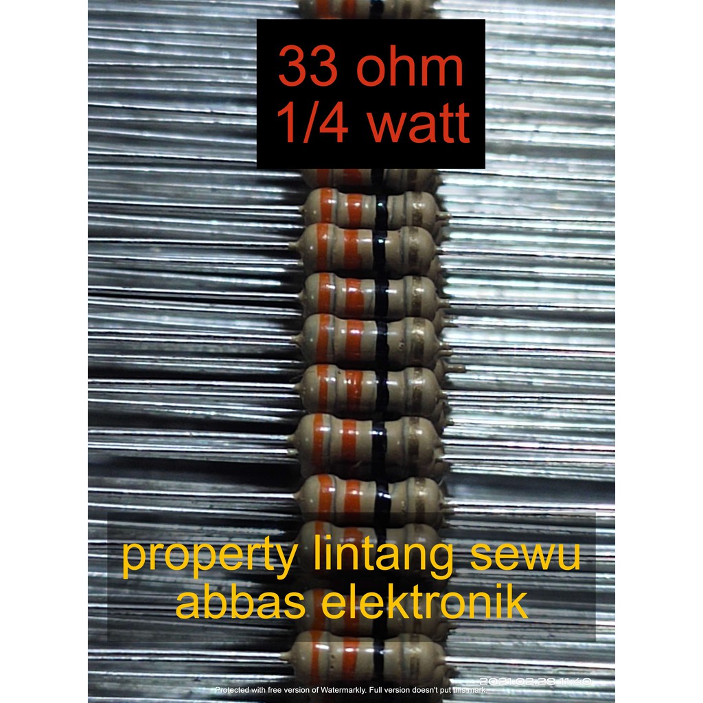 10PCS resistor 33 ohm 0.25 watt