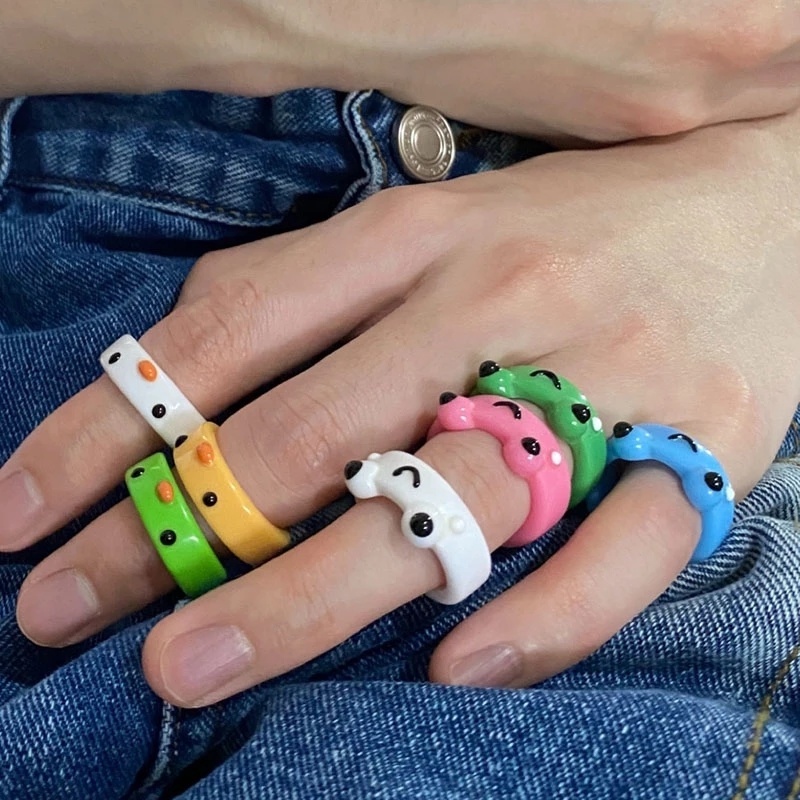 Cincin Anak Desain Kartun Hewan Katak Ayam Lucu Kreatif Untuk Travel / Pesta / Hadiah / Musim Panas