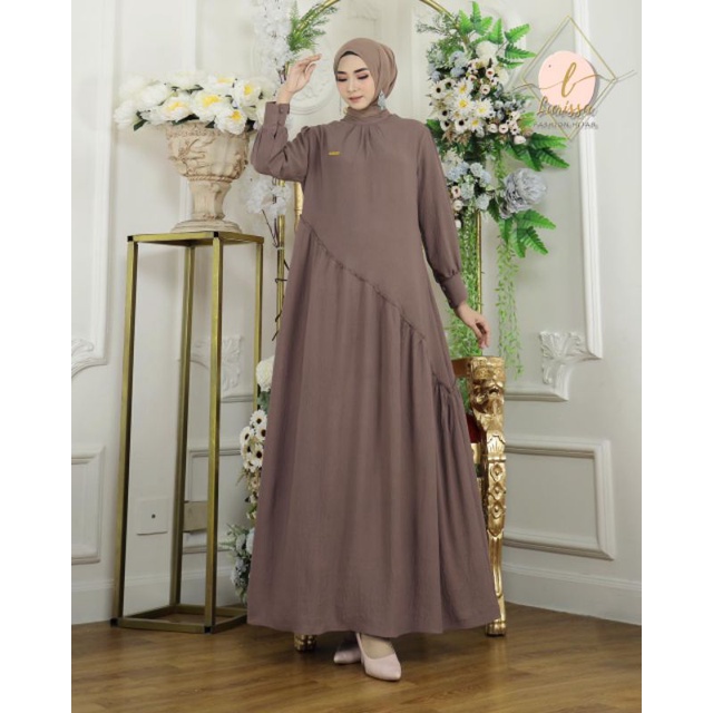 SIGAWA-Gamis Hijab Wanita Terbaru Model Simple Mewah Dan Elegan Bahan Full Ceruty