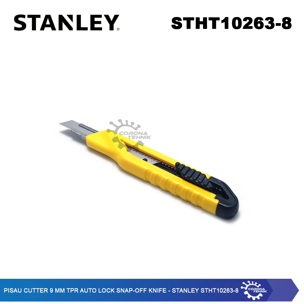 Stanley STHT10263-8 - Pisau Cutter 9 mm TPR Auto Lock Snap-Off Knife