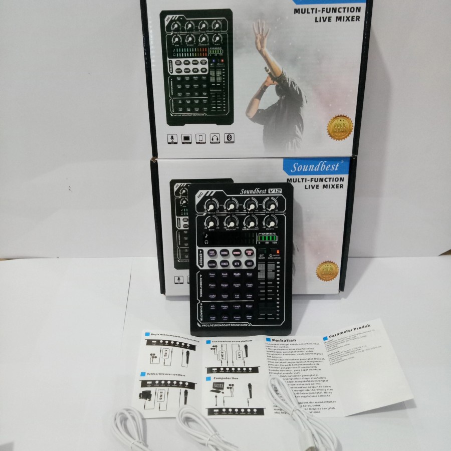 SOUNDCARD SOUNDBEST V12 LIVE MIXER STERAMING ORIGINAL V-12 SOUNDBEST