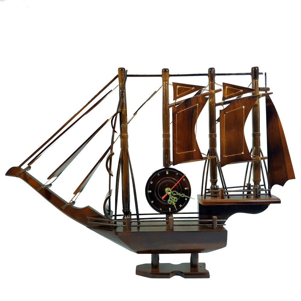 Jam Meja Duduk Model Miniatur Kapal  Pinisi Perahu  Layar  