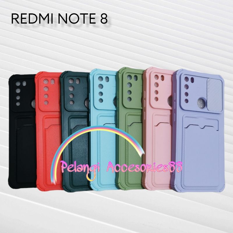 CASE REDMI NOTE 8 PRO SOFTCASE SLEDING WARNA WARNI SLOT CARD