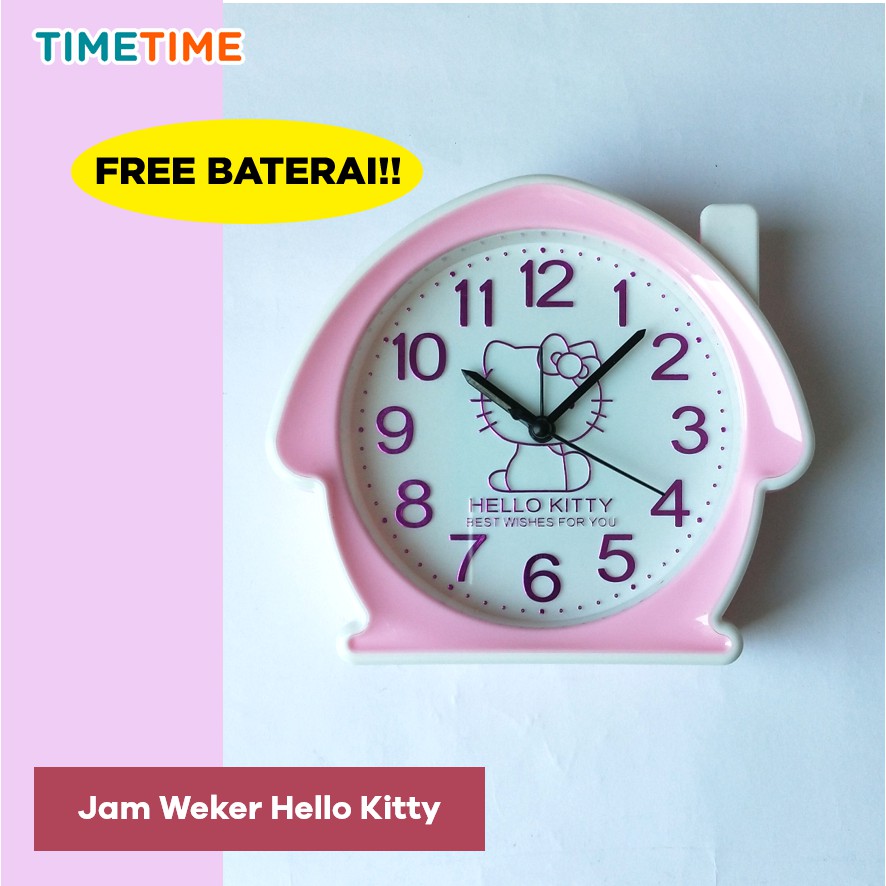 Jam Meja Weker Beker Doraemon Hello Kitty Micky Mouse FREE BATERAI A260