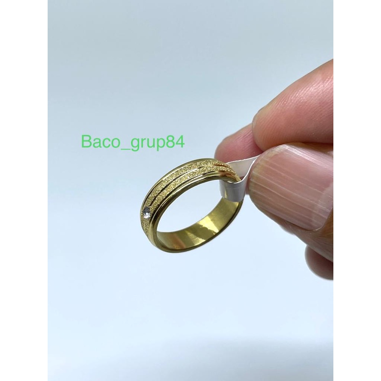 Cincin Titanium Pasir Gold 04 Anti Karat Awet