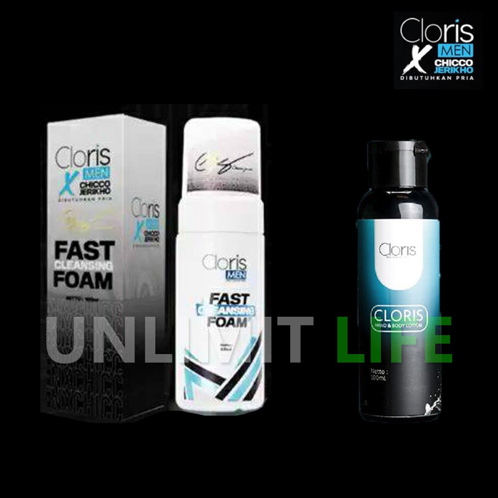 PAKET CLORISMEN CLORIS MEN Original Paket Perawatan Pria Lengkap Skincare Untuk Cowok Sabun Wajah-Paket Foam + Lotion