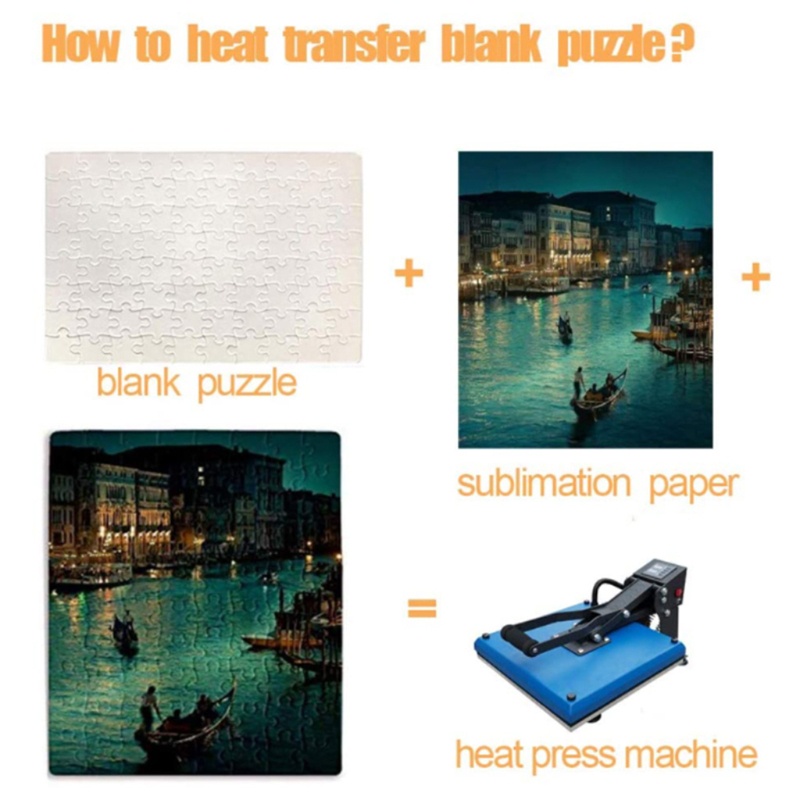 Puzzle Jigsaw Kosong Putih Bentuk Hati Mary Untuk Kerajinan Transfer Thermal Heat Press